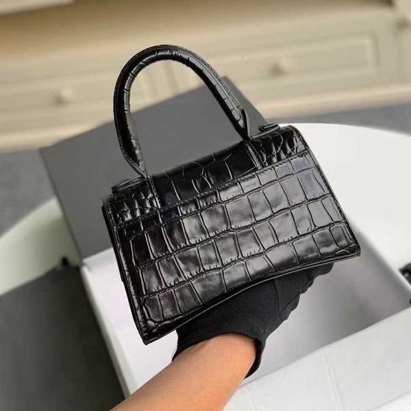 5aa designer handbag high version leather women's bag b wallet 2023 new one shoulder oblique hand crocodile hourglass fashion small squ